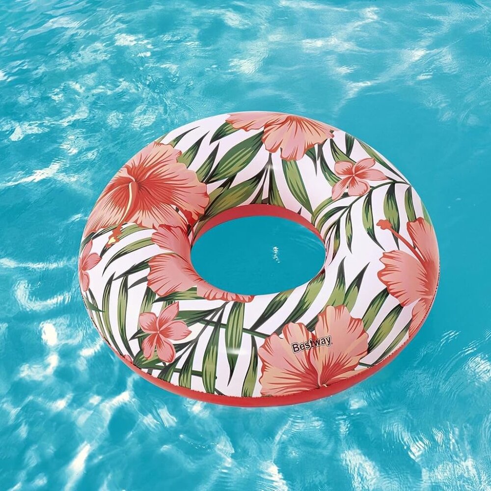 Bestway Peaceful Palms Pool Float Island 62” Tropical Inflatable Raft - Picture 4 of 8